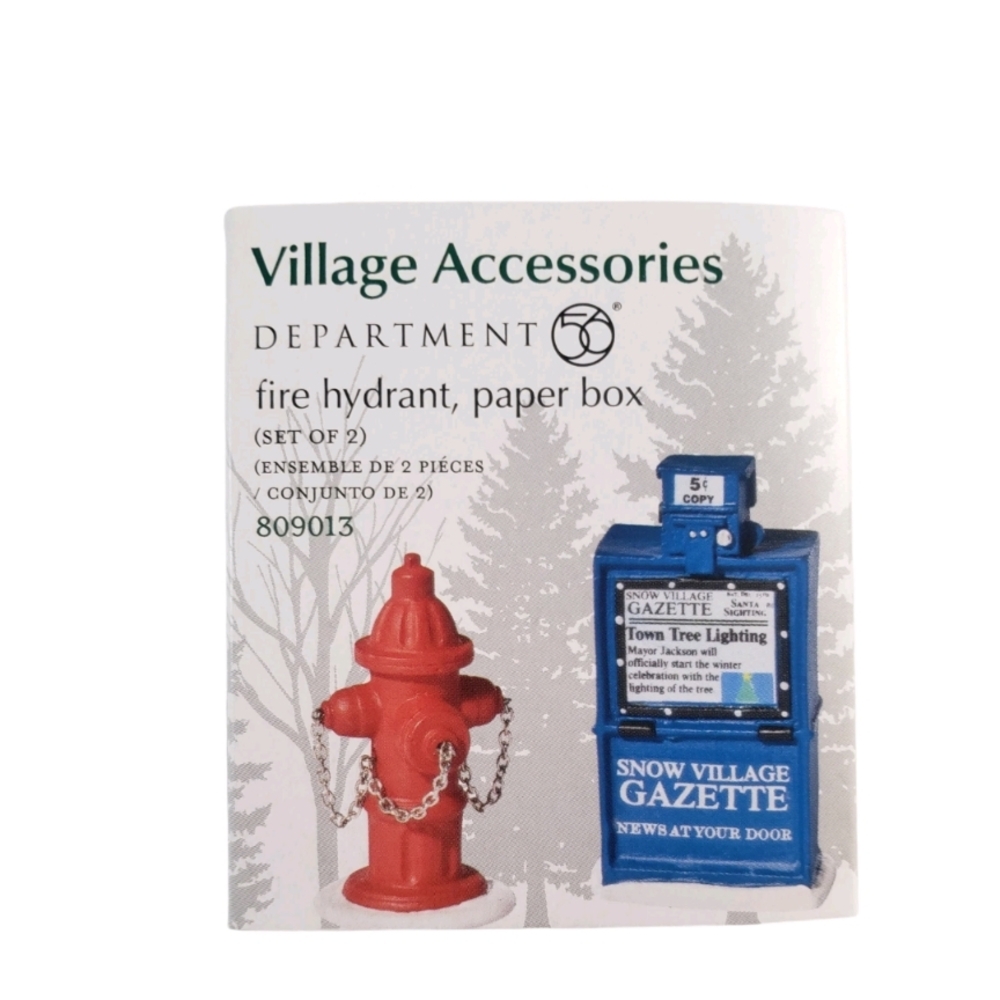 Department 56 Fire Hydrant and Paper Box Set